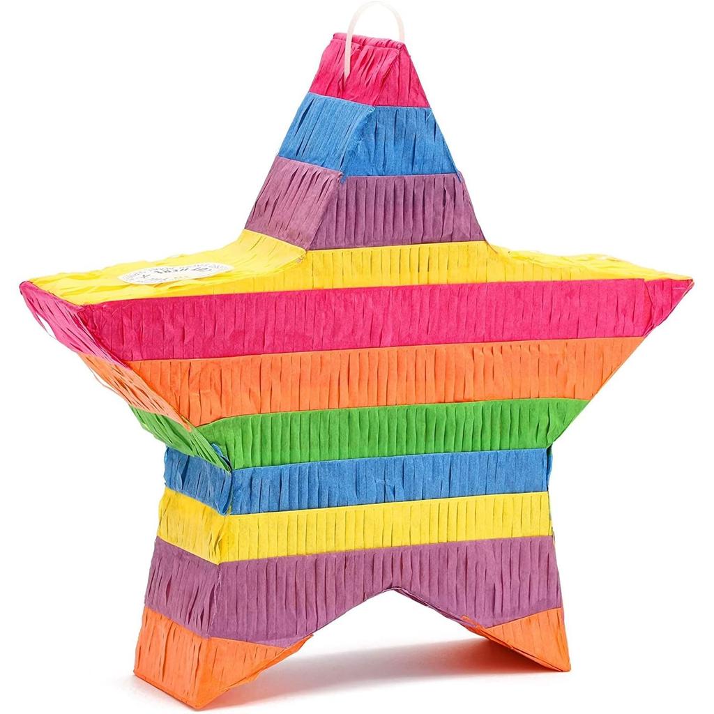 BLUE PANDA Small Rainbow Star Pinata for Cinco De Mayo Kids Birthday Party (12")