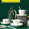Nordic Style Bone China Coffee Set - Gold Trimmed Butterfly Design Cups (White).