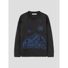 Mountain Jacquard Round Neck Pullover Gray