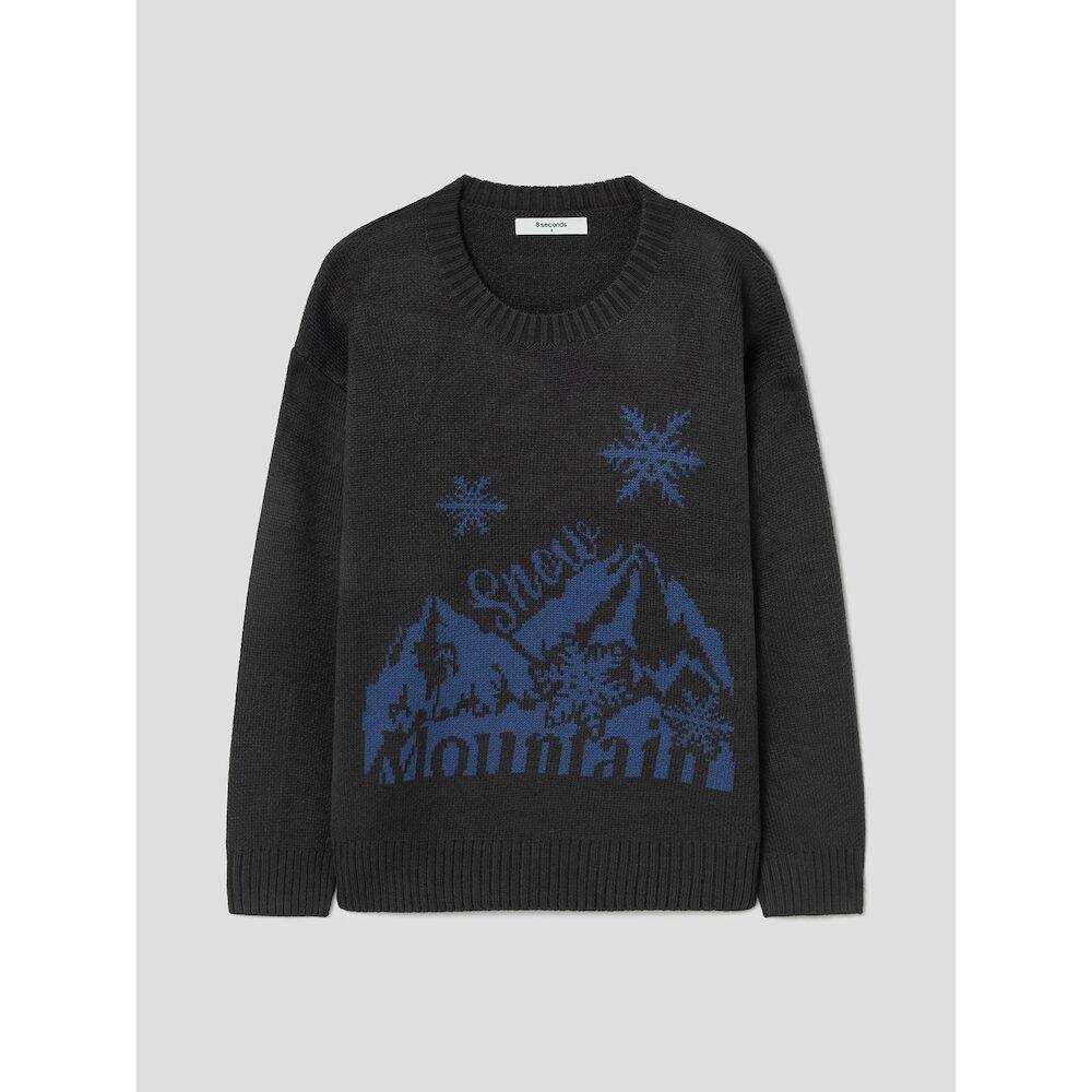 8seconds Mountain Jacquard Round Neck Pullover Gray
