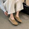 Shallow mouth round head single shoes pig's trotters summer new French soft surface soft sole versatile skirt flat bottom women's shoes
