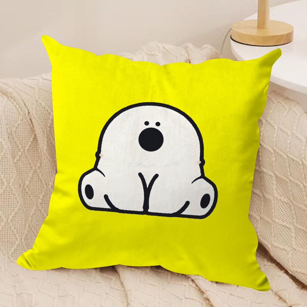 Cute animal patterns Cushion Cover Soft Plush Fabric Double-Sided Printed Sofa Cushion Cover for All Seasons Home Decor Gift