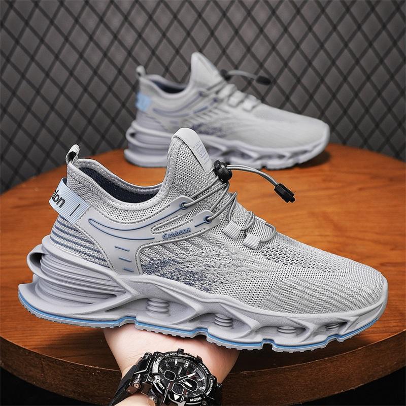 

Fashion Men s Sneakers Platform Training Wear Resistant Running Thick Soled Anti Slip Sports Outdoor Tennis Strap Leisure Running Shoes 39 сірий колір