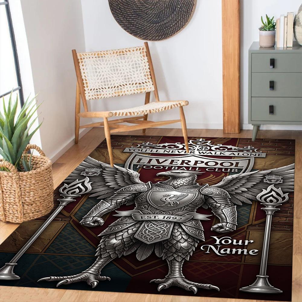Liverpool Fc Customize Text Carpet Perfect For Outdoor Entryway Dormitory Hallway Antislip Rug Office Home Decor Spiritual Gift