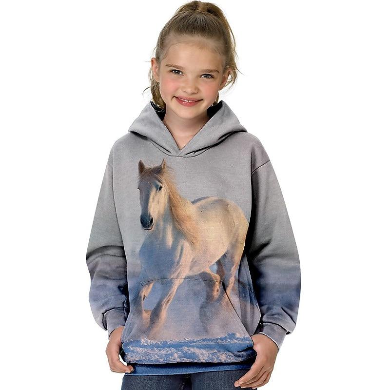 

Детская модная толстовка с капюшоном с принтом, повседневная спортивная одежда 150