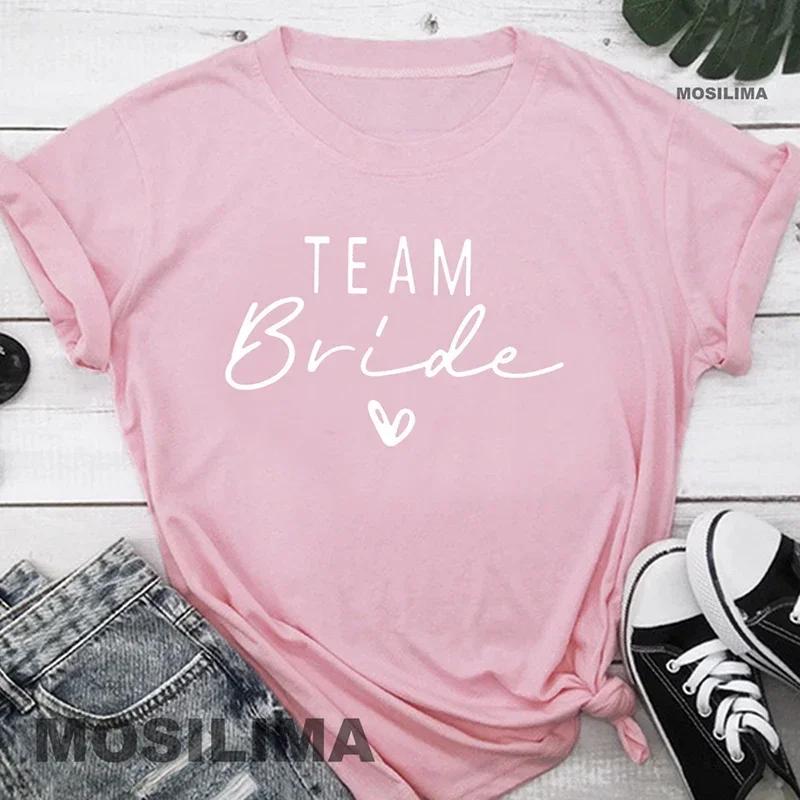 Unisex T Shirt Team Bride Bachelorette Party Shower Hen Party Bridesmaid Print Tshirt 2026 Girls Wedding Female Tops Tees