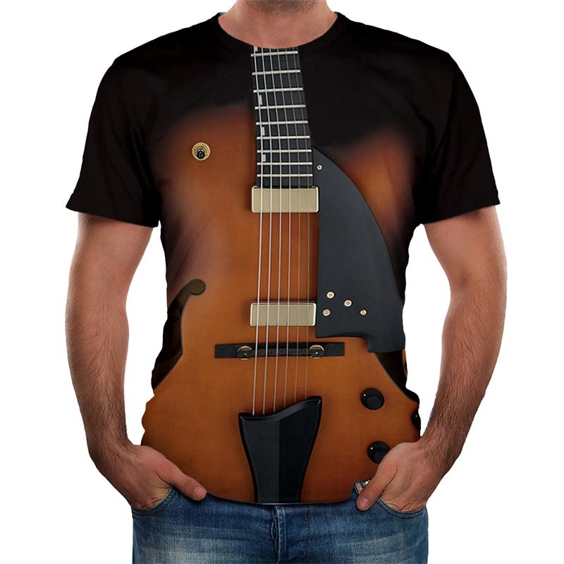 

Guitar Cosplay T-shirt Men s Clothing Funny Design Short Sleeve T Shirts 3D Print Street Fashion Music Stage Party Cool Tees Top S