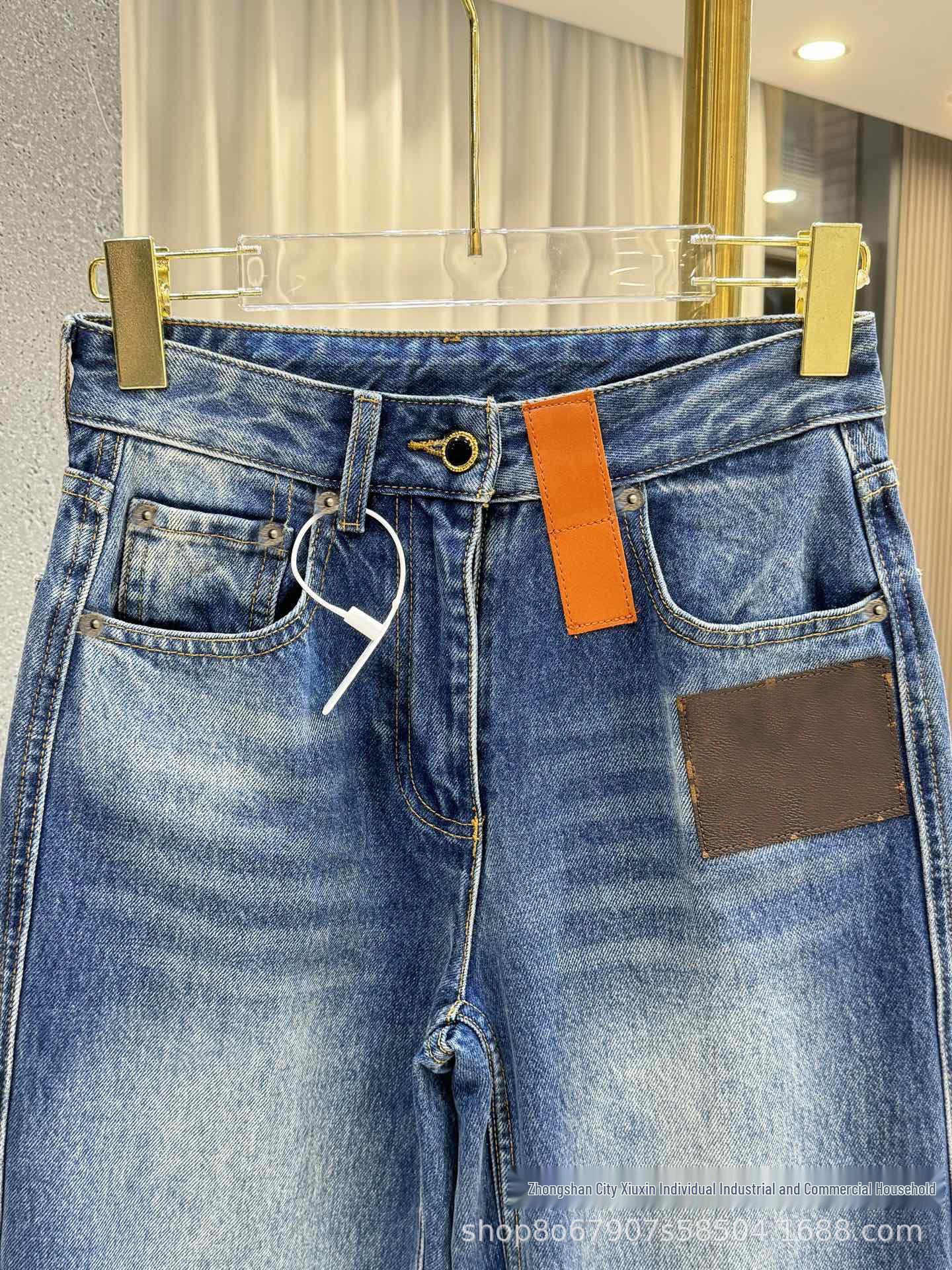 Nanyou Women s Autumn 25SS High-End Retro High-Waisted Straight-Leg Jeans, Inspired by Ouyang Nana 27M