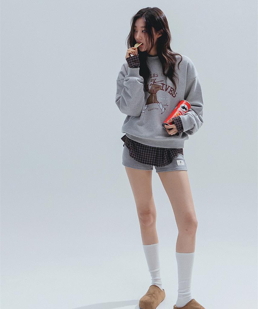ANNEHEARTS Walking Girl Archive Sweatshirt_Melange