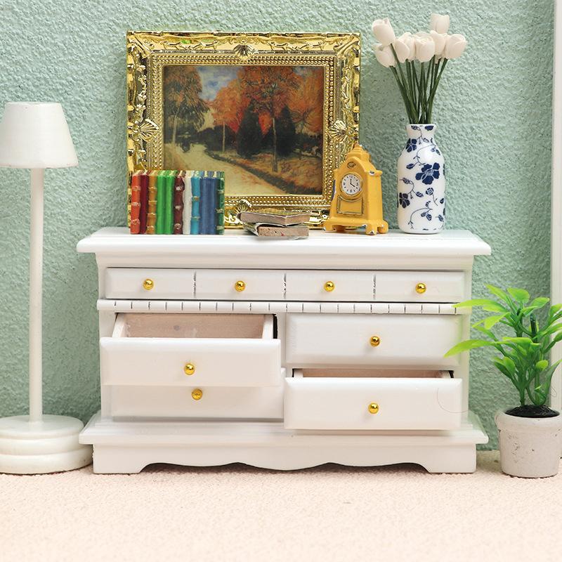 Multi Style Miniature Closet TV Book Cake Bedside Table Cabinet Shelf Legs Cupboard Model Dollhouse Furniture Decor DIY Toys