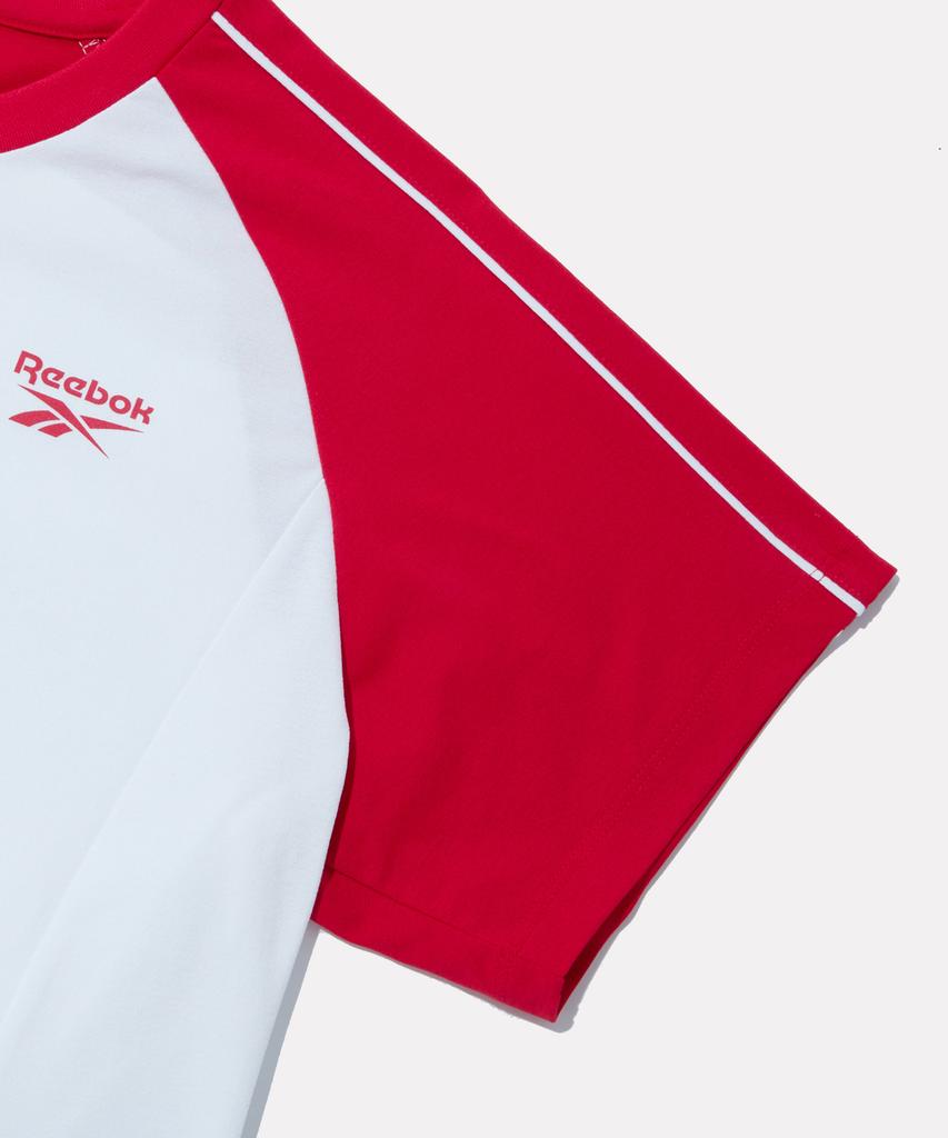 REEBOK Raglan Fresh Crop Short Sleeve Tee (W) - White:Red