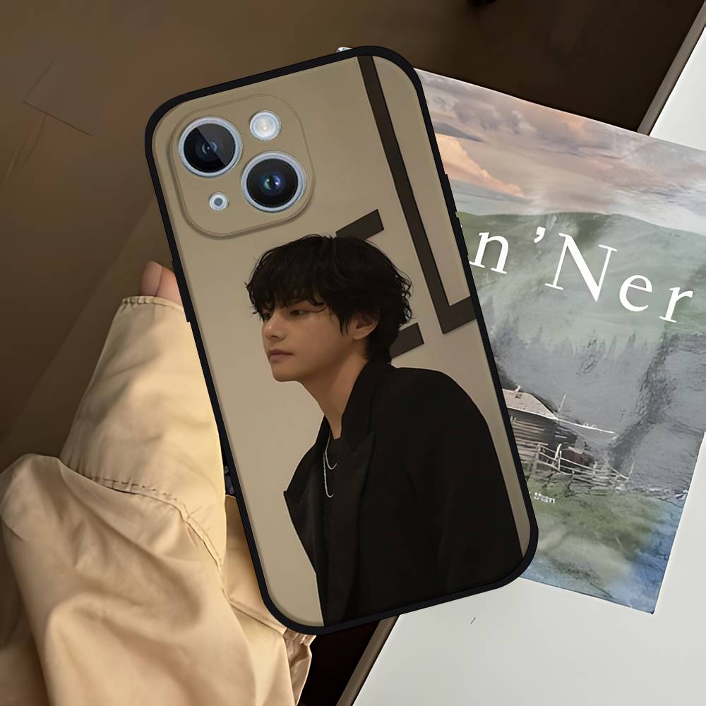 Member K-Kims Tae H-Hyungs Phone Case For IPhone 1716 15 14 13 Pro Max 11 12 Mini X Xs XR Black Silicone Cover