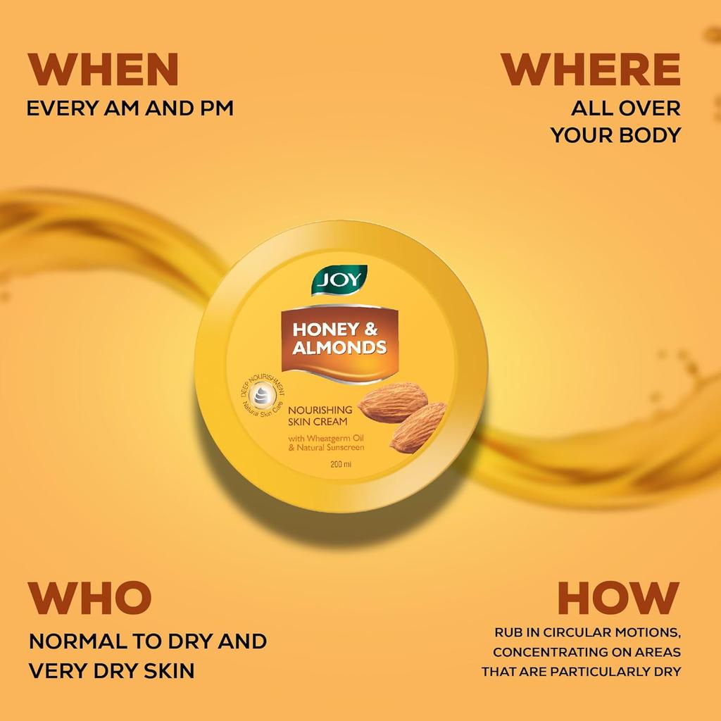Joy Honey & Almonds Deep Nourishing Moisturizer 500ml Pack Of 1 For Face Hands Body Smooth Glowing Skin