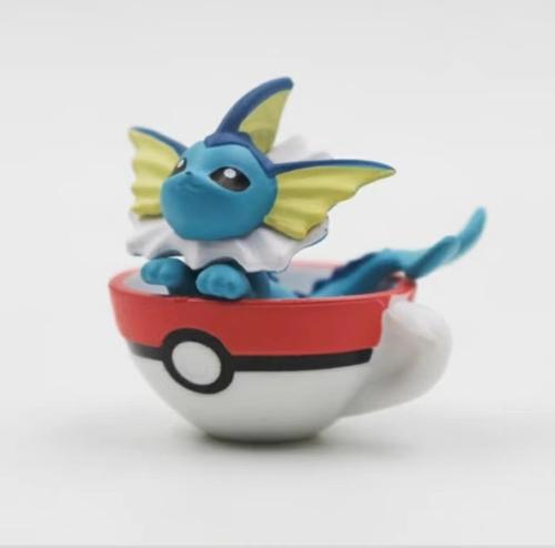 Japanese Gashapon Capsule Toy Pokemon Pikachu in a Teacup Action Figures Pikachu Eevee Poké Ball Model Toys Desktop Decorations