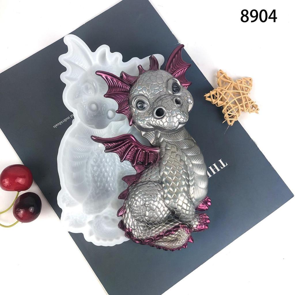 Cute Flying Dragon Snake Epoxy Mold Wall Home Decoration for Desktop Ornaments Flower Snake Flying Dragon Mold Molds DIY Craft