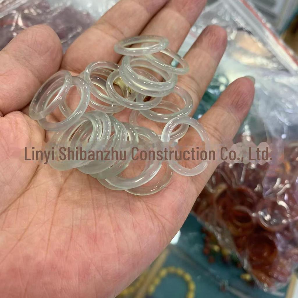 White Moonlight High-Transparency Chalcedony Jade Ring