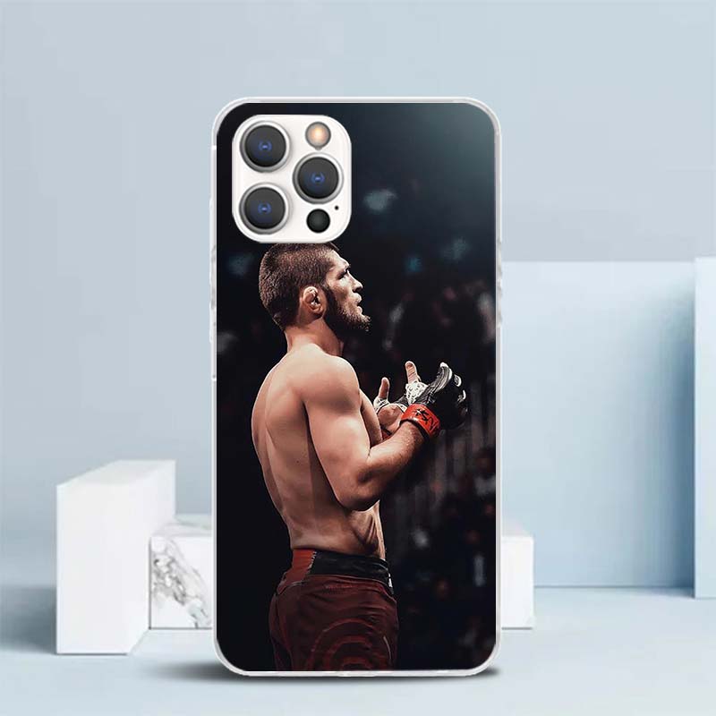 Husa moale Khabib Nurmagomedov pentru iPhone 16 17 Air 15 14 Pro Max 16E Carcasă Telefon 13 Mini 12 11 7 SE 8 Model Imprimat Huse Potrivite 16