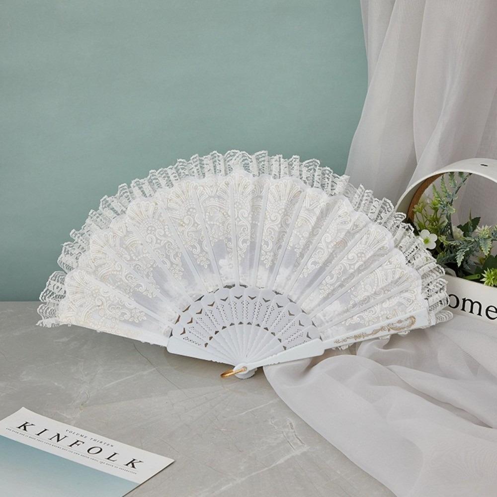 Elegant Lace Fan Butterfly Flower Design Bride Hand Fan Retro Cosplay Fan for Women Butterfly