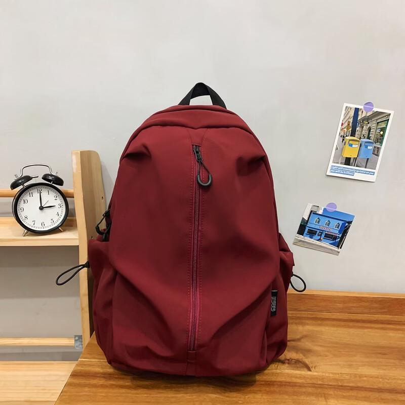 OGAR Korean Style Solid Color Zipper Backpack Medium