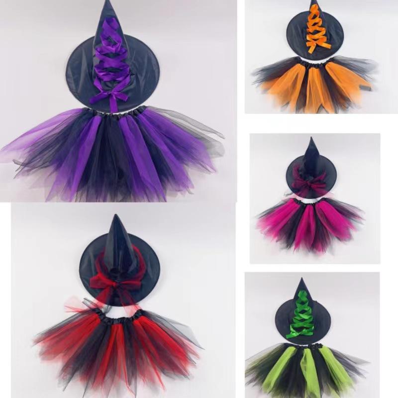 Halloween Costume, Witch Suit, Adult Children's Skirt, European and American Puffy Skirt Tutu Skirt