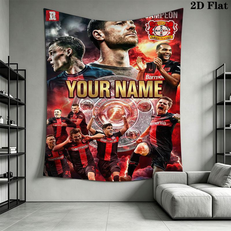 Custom Bayer Leverkusen Wall Hanging Printed Fabric Blanket Decorative Tapestries for Bedroom Living Room Home Decor