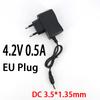CA 100-240V CC 4.2V 0.5A 500mA 2A 2000mA 5.5x2.5mm 3.5x1.35mm Adaptador Fuente de Alimentación Cargador para batería de Litio 1S 2S 3S 4S 18650