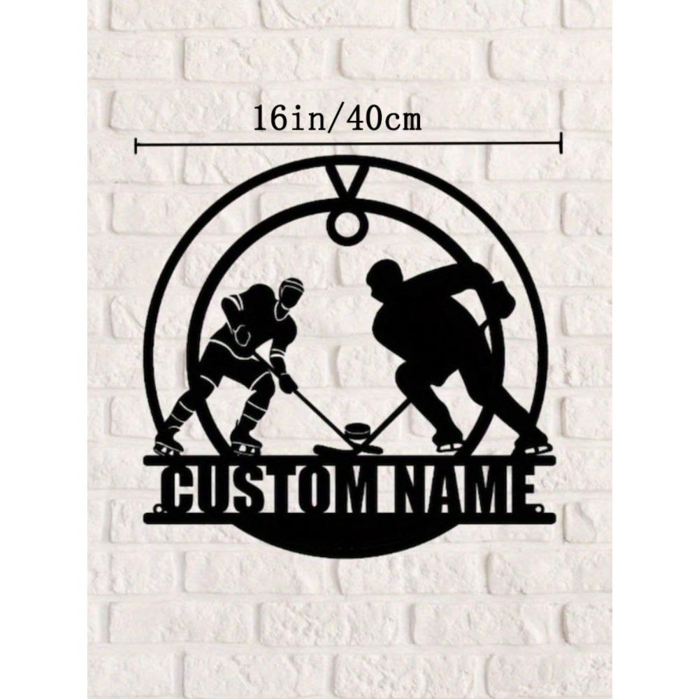Custom Metal Hockey Nameplate, Hockey Player Gift, Sports Wall Art Decor for Bedroom, Fan Birthday Present