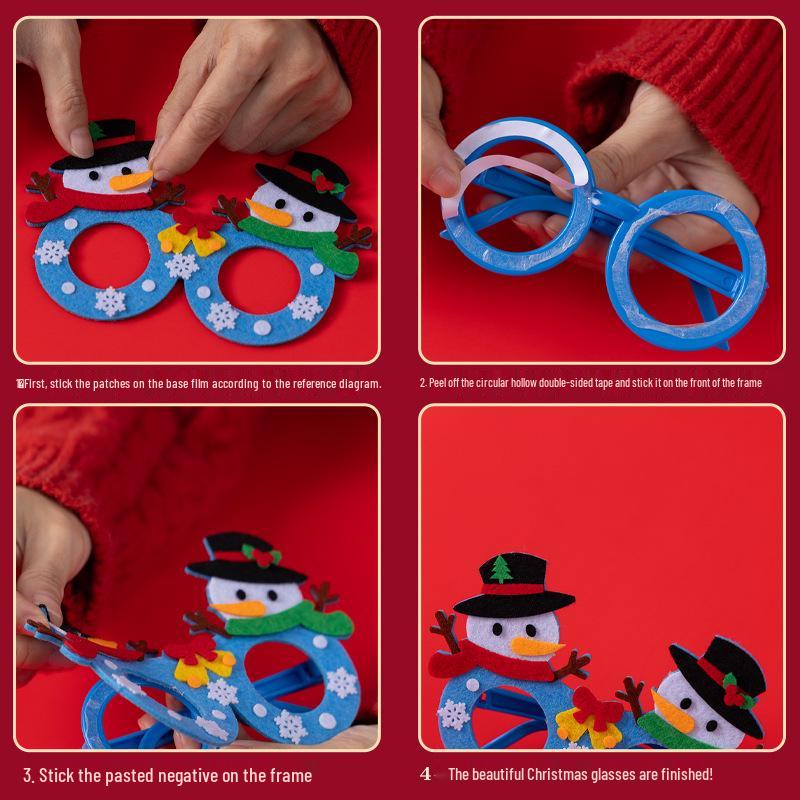 DIY Christmas Glasses Craft Kit for Kindergarten Parent-Child Activity