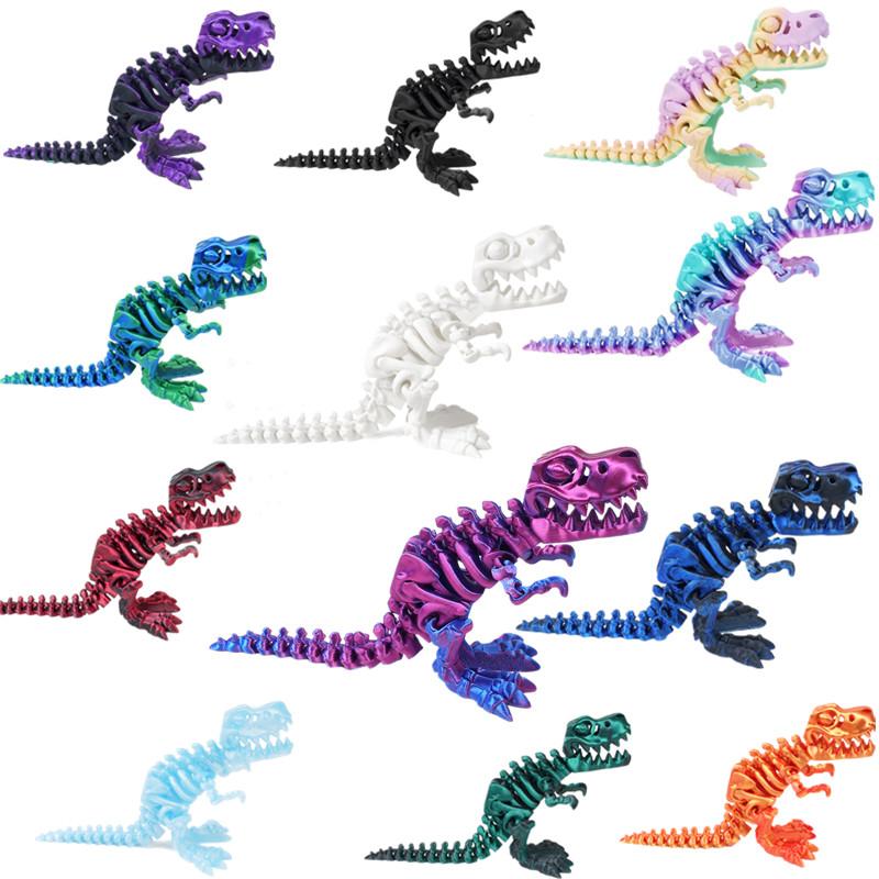 Creative 3D Printing of Tyrannosaurus Rex Ornaments Deformed Skeleton Toys Gear Balls Stress Reducing Crafts Home Car Decoration Gifts