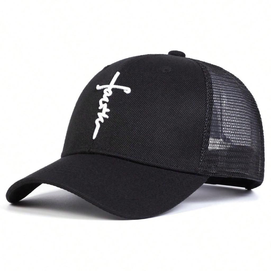 Cotton Embroidered Cross Baseball Cap For Men Women Casual Summer Accessory