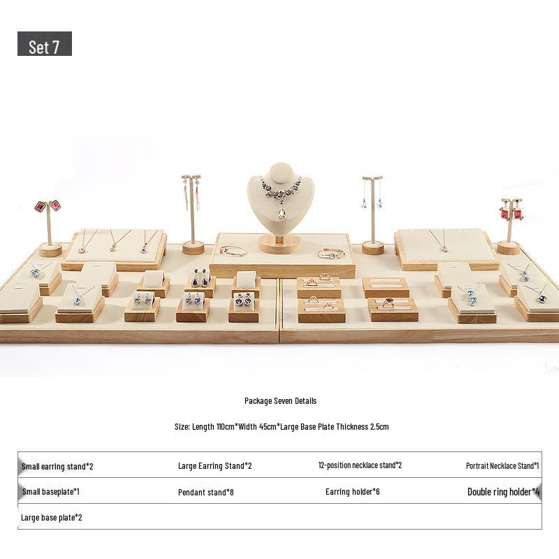 Digu Solid Wood Jewelry Display Stand for Rings, Necklaces, Earrings, and Pendants