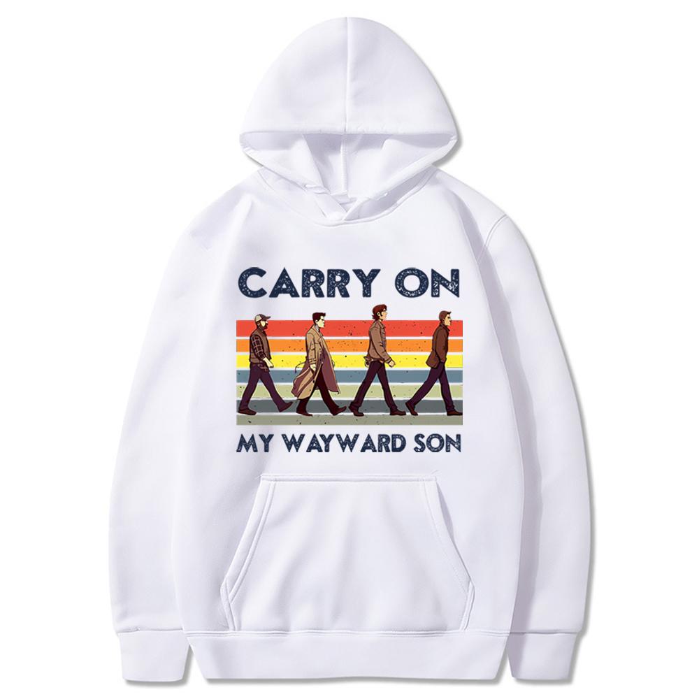 2025 Худи Сверхъестественное Продолжай свой путь, заблудшее дитя Винтажные Футболки Сэм и Дин Винчестеры Братья Свитер Модные Худи Abbey Road S