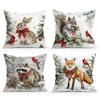 Christmas Winter Animals Pillowcase Bedroom Sofa Cushion Cover 100% Polyester Living Room Cushion Pillowcase Home Decor
