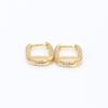 Gold-Plated Zircon Shining Link Stud Earrings - Light Luxury European & American Style, Perfect Birthday Gift for Girls