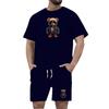 Men's Summer Casual Round Neck Mesh T-shirt & Shorts Set