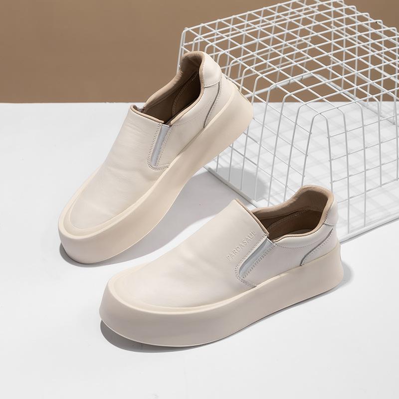 2025 Direct Supply Loafers Men's Leather Spring and Autumn One-pedal Retro Men's Shoes Versatile Thick-soled Non-slip Lazy Shoes