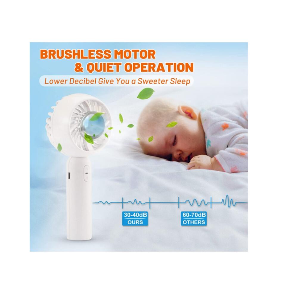 Portable Handheld Fan, Mini Fan with Semiconductor Refrigeration for Fast Cooling, USB Rechargeable Fan, Battery Operated 3 Speed Small Fan(White)