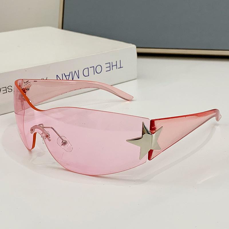 One-piece rimless five-pointed star sunglasses, millennial spice girls street shooting yk glasses, women's European and American personalized su