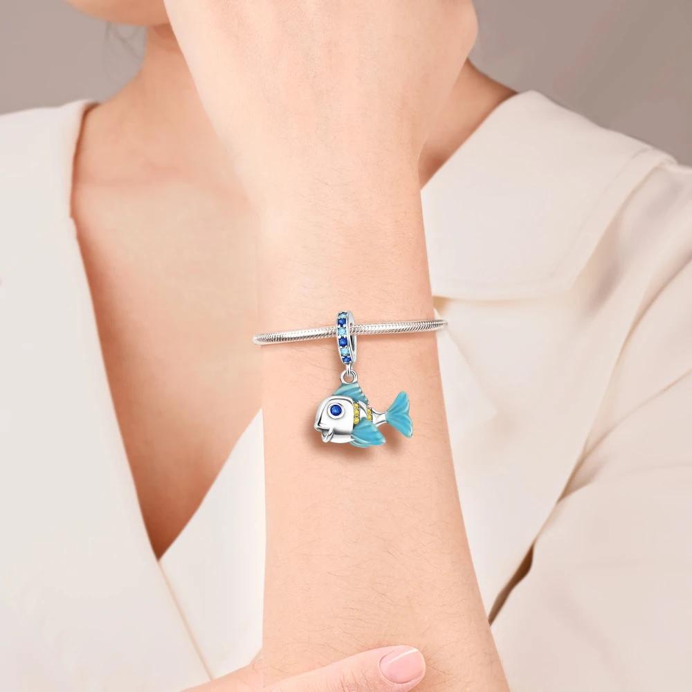 New copper Deep Sea Colorful Fish Pendant Charm Bead Charms Bead Charms Suitable for Authentic Bracelets Do It Yourself Jewellery Gifts for Women