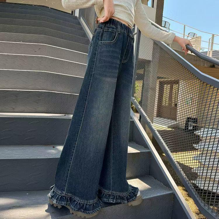 Weitbeinige Jeans und Hosen für Mädchen - Frühjahrs-/Herbstkollektion für mittelgroße und große Kinder.