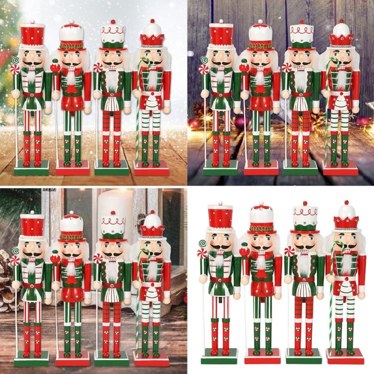 Nutcrackers Display with Ribbon Scepter Home Decoration 50CM Tall Nutcrackers Figure Candy Series for Christmas Display