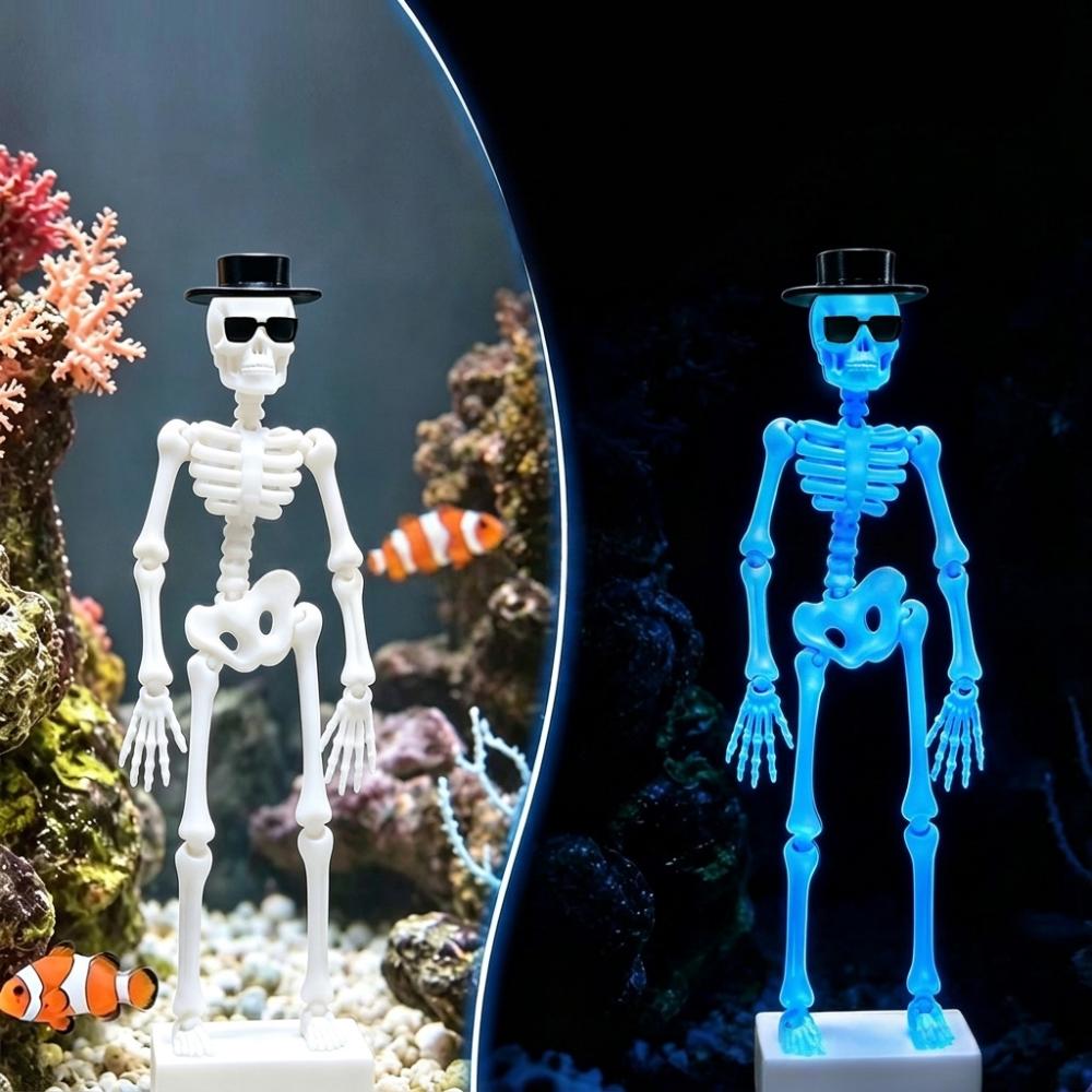Cappello Occhiali da Sole Acquario Danzante Teschio Ornamento Scheletro Dinamico Bollicine Appassionati di Acquari