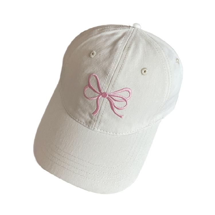 

InsStyle Sweet Baseball Hat Spring Peaked Hat Embroidery Bows Sun Hat Summer Hat бежевий