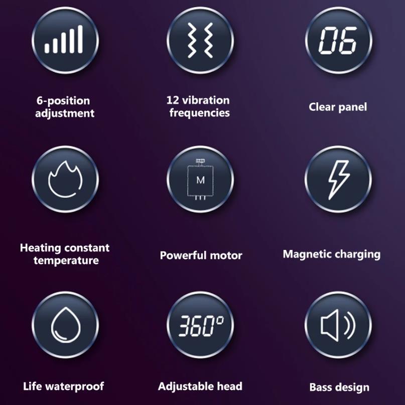 AV Magic Wand Wibrator dla kobiet Stymulator łechtaczki Ogrzewanie Mocny masażer dla kobiet Cyfrowy wyświetlacz USB Akumulatorowa zabawka seksualna