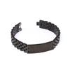15mm Wide Curved Bar Watch Band Bracelet for Men Stainless Steel Adjustable Titanium Steel Korean Fashion Jewelry