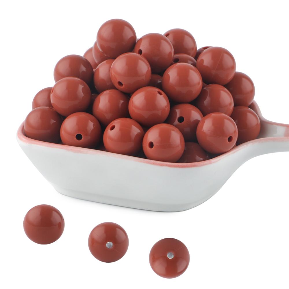 Kovict 24pcs/Lot  Silicone Bright Silicone Beads 15mm DIY Pacifier Chain Jewelry Bracelets Necklace Accessories