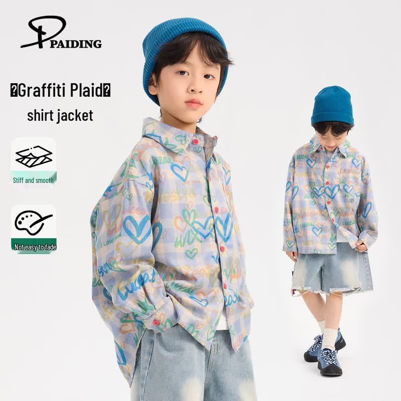 Boys  Plaid Long-Sleeve Button-Up Shirt 110/56
