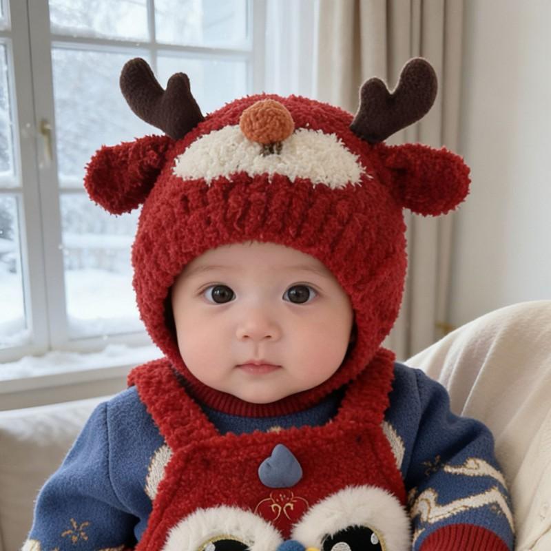 Knitted Baby Beanie Hat Toddlers Warm Ear Protection Winter Cap Unisex Infant
