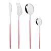 4 pz/set Oro Nero In Acciaio Inox Stoviglie Posate Da Tavola Coltello Colorato Forchetta Cucchiaino Posate Eco Friendly Per Il Partito