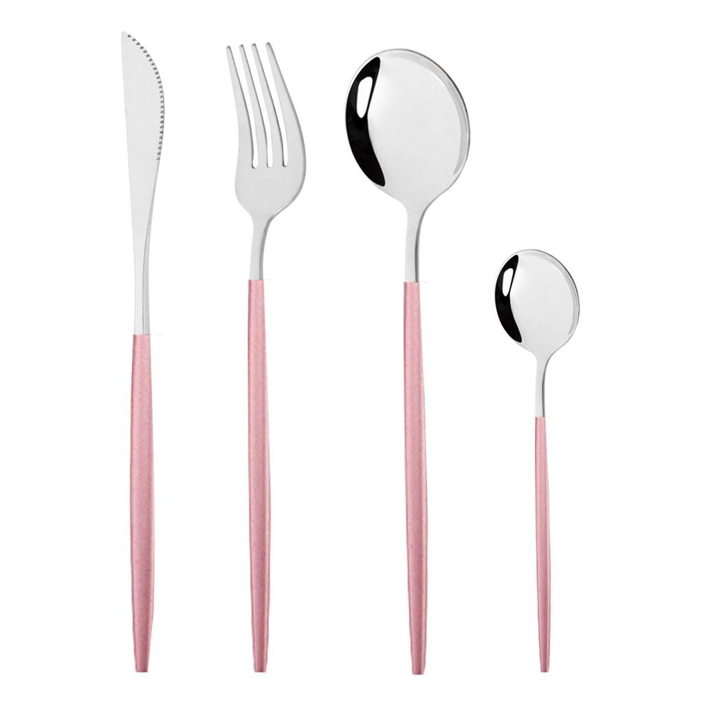 4 pz/set Oro Nero In Acciaio Inox Stoviglie Posate Da Tavola Coltello Colorato Forchetta Cucchiaino Posate Eco Friendly Per Il Partito
